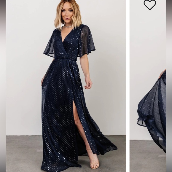 BALTIC BORN Grace Navy Sparkle Gown. Size M - Picture 4 of 16